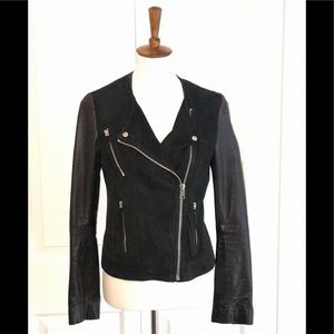 All Saints black leather & suede jacket size 6